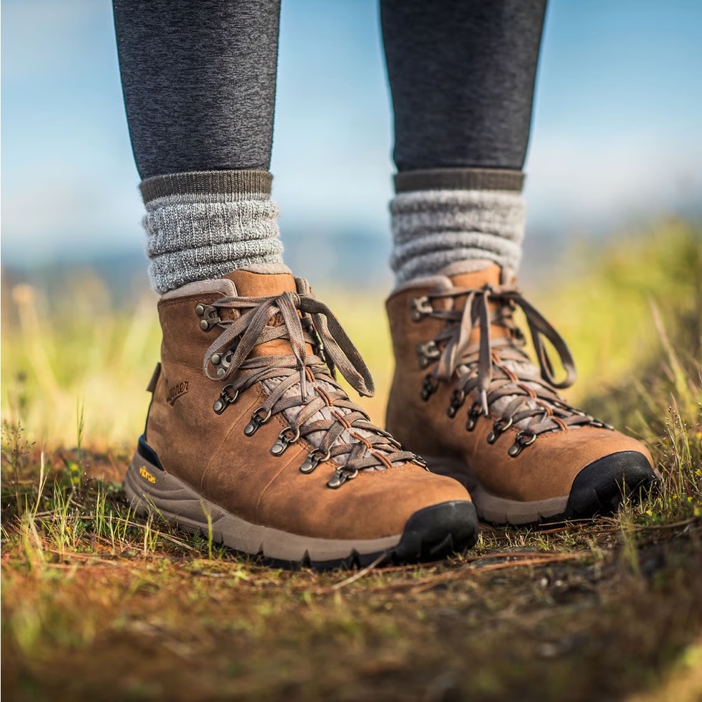 Danner Women's Tan Brown Leather Hiking Boots - Picture 2 of 5